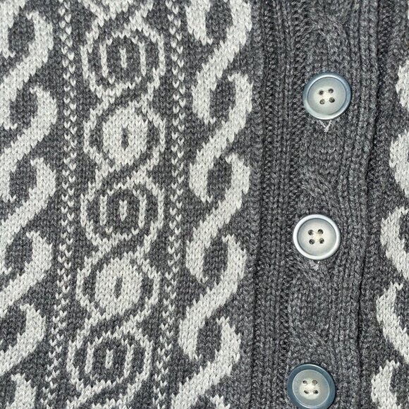 Woolrich Women's Berwyn Button Up V-Neck Sweater Vest Charcoal Heather Cotton Si - Picture 7 of 8